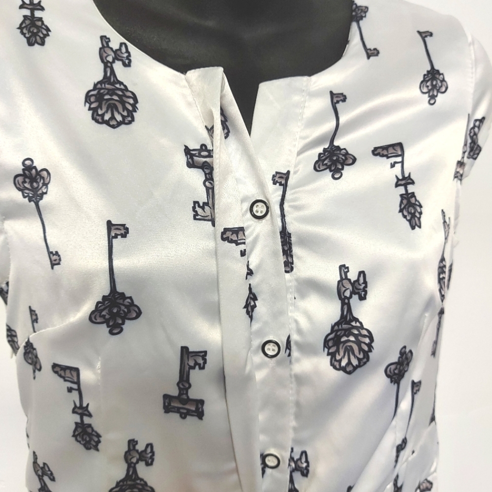 Wujiayouyi 'Keys' Satin Dress, Size Medium - Picture 9 of 13